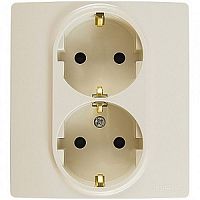 Розетка с заземлением Legrand Etika 1-м. 2 мод. слоновая кость картинка